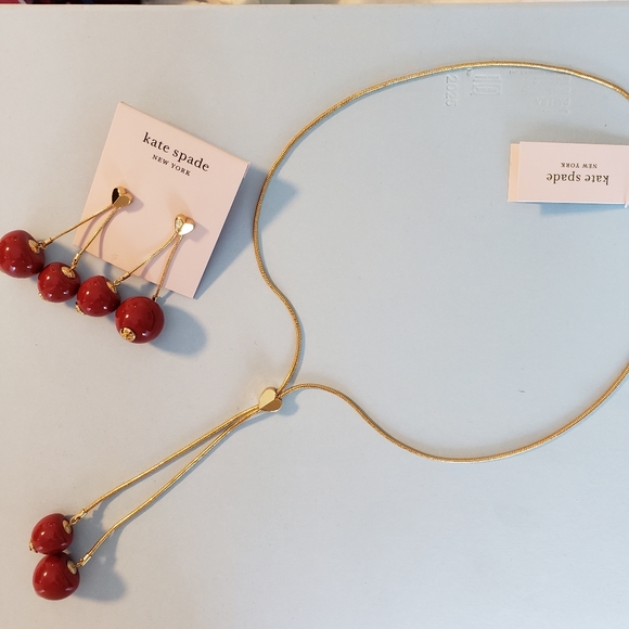 Kate Spade BNWT Tutti fruity cherry linear necklac - Picture 4 of 8